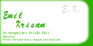 emil krisan business card